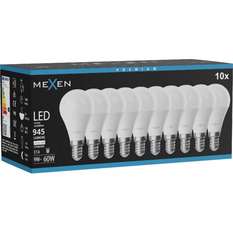 Mexen Nova 10x Ampoule LED E14, G45, 9W, Neutre - 4000K, 945 lm - L101-E14-0940-01x10