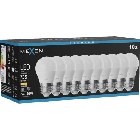 Mexen Nova 10x Ampoule LED E27, G45, 7W, Chaude - 3000K, 735 lm - L101-E27-0730-01x10