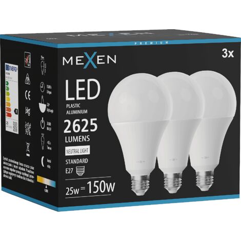 Mexen Nova 3x Ampoule LED E27, A95, 25W, Neutre - 4000K, 2625 lm - L100-E27-2540-01x03