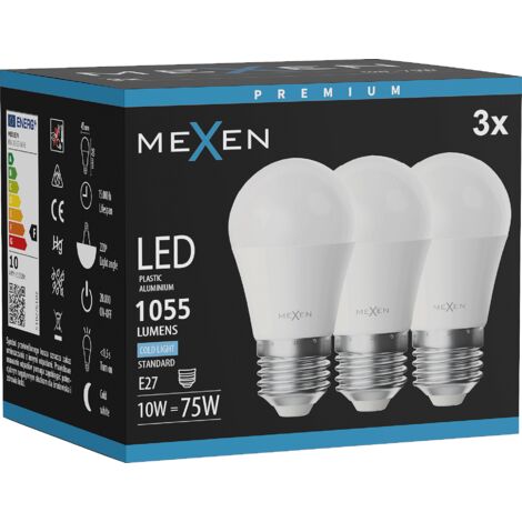 Mexen Nova 3x Ampoule LED E27, G45, 10W, Froid - 6500K, 1055 lm - L101-E27-1065-01x03