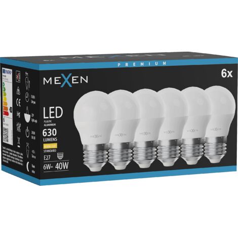 Mexen Nova 6x Ampoule LED E27, G45, 6W, Chaude - 3000K, 630 lm - L101-E27-0630-01x06