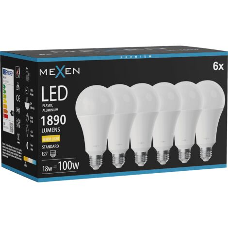 Mexen Nova 6x LED-Glühbirne E27, A70, 18W, Warm - 3000K, 1890 lm - L100-E27-1830-01x06