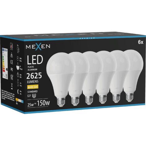 Mexen Nova 6x LED-Glühbirne E27, A95, 25W, Warm - 3000K, 2625 lm - L100-E27-2530-01x06