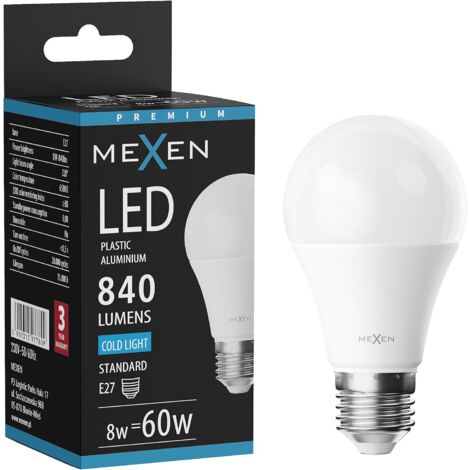 Mexen Nova LED-Glühbirne E27, A60, 8W, Kalt - 6500K, 840 lm - L100-E27-0865-01