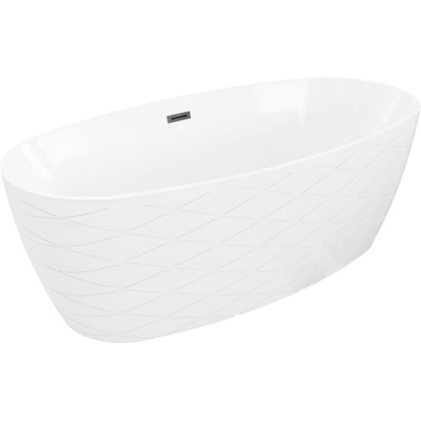 Mexen Olea vasca da bagno freestanding modello 170 x 80 cm, bianca, troppopieno nero - 52821708000-70