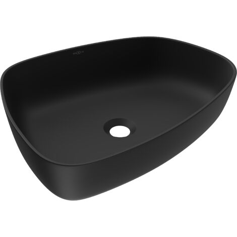 Mexen Ono lavabo de comptoir en conglomérat 51 x 39 cm, Noir - 23045171