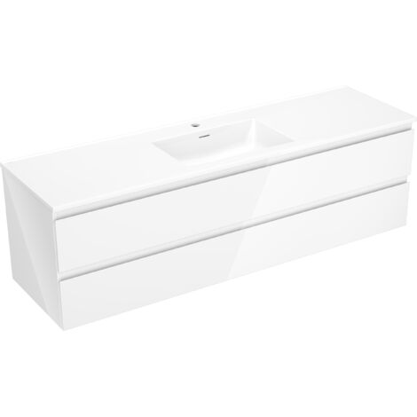 Mexen Orio armario de ba帽o 160 cm con lavabo Otis, 2 cajones, blanco brillo - 91A10-16047-2-BFF00-W18M00