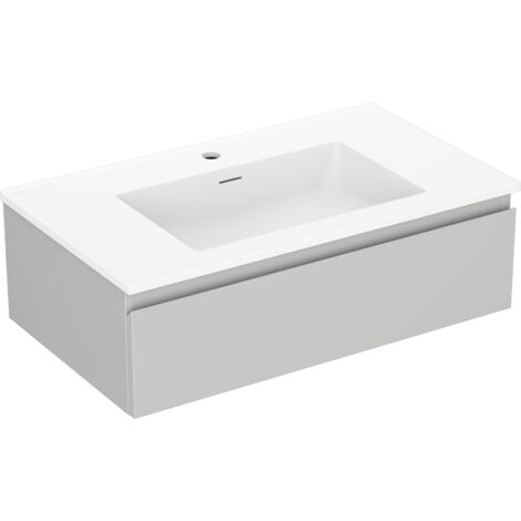 Mexen Orio armario de ba帽o 80 cm con lavabo Otis, 1 caj贸n, gris mate/blanco mate - 91A10-08023-1-BF62-W18M01