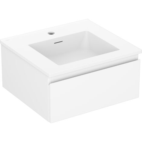 Mexen Orio armario de ba帽o de 50 cm con lavabo Otis, 1 caj贸n, blanco mate - 91A10-05023-1-BF01-W18M01
