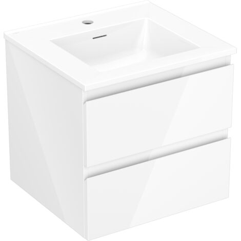 Mexen Orio armario de ba帽o de 50 cm con lavabo Otis, 2 cajones, blanco brillo - 91A10-05047-2-BFF00-W18M00