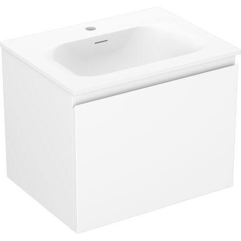 Mexen Orio armario de ba帽o de 60 cm con lavabo Vela, 1 caj贸n, blanco mate - 91A10-06047-1-BF01-W23M01
