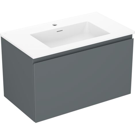 Mexen Orio armario de ba帽o de 80 cm con lavabo Otis, 1 caj贸n, grafito mate/blanco mate - 91A10-08047-1-BF66-W18M01