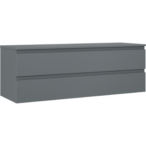 Mexen Orio armario de ba帽o para lavabo de 140 cm con encimera, 2 cajones, grafito mate - 91A10-14047-2-BFFC66