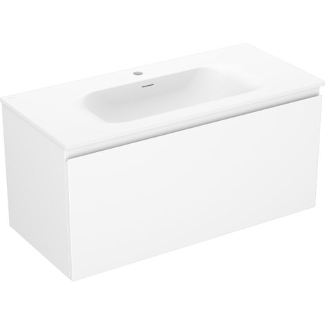 Mexen Orio armoire de salle de bain 100 cm avec lavabo Vela, 1 tiroir, blanc mat - 91A10-10047-1-BF01-W23M01