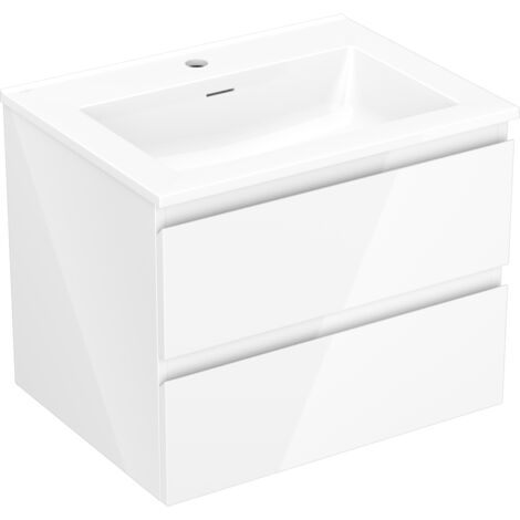 Mexen Orio armoire de salle de bain 60 cm avec lavabo Otis, 2 tiroirs, blanc brillant - 91A10-06047-2-BFF00-W18M00