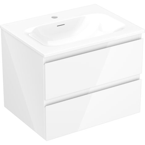 Mexen Orio armoire de salle de bain 60 cm avec lavabo Vela, 2 tiroirs, blanc brillant - 91A10-06047-2-BFF00-W23M00