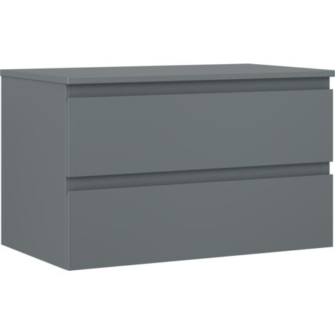 Mexen Orio armoire de salle de bain 80 cm avec plateau, 2 tiroirs, graphite mat - 91A10-08047-2-BFFC66