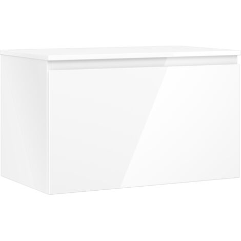 Mexen Orio armoire de salle de bain sous lavabo 80 cm avec plateau, 1 tiroir, blanc brillant - 91A10-08047-1-BFC00