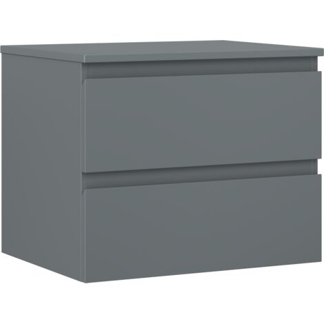 Mexen Orio armoire de salle de bains sous lavabo 60 cm avec plan, 2 tiroirs, graphite mat - 91A10-06047-2-BFFC66