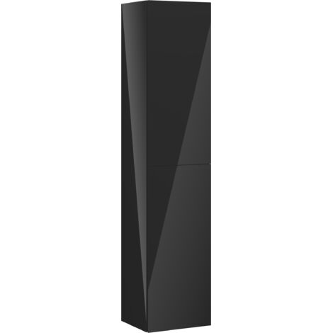 Mexen Orio Badezimmer-Säule 35 cm, 2 Türen, schwarzer Glanz - 91A11-03016-2-BF70