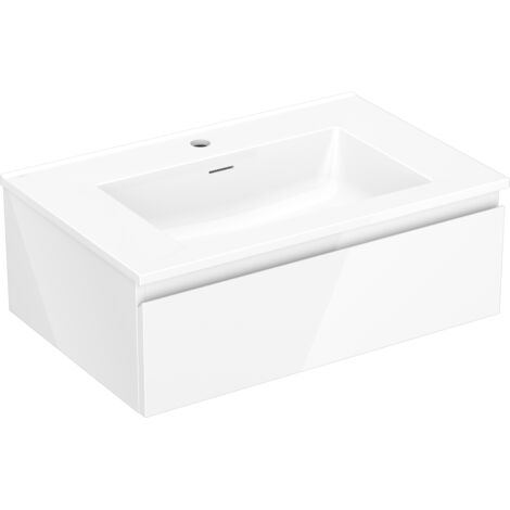 Mexen Orio Badezimmer-Schrank 70 cm mit Waschbecken Otis, 1 Schublade, Weiß Glanz - 91A10-07023-1-BF00-W18M00