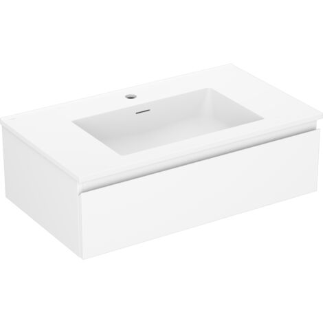 Mexen Orio Badezimmer-Unterschrank 80 cm mit Waschbecken Otis, 1 Schublade, weiß matt - 91A10-08023-1-BF01-W18M01