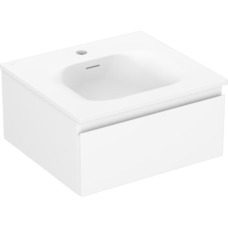 Mexen Orio Badezimmerschrank 50 cm mit Waschbecken Vela, 1 Schublade, weiß matt - 91A10-05023-1-BF01-W23M01