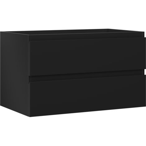 Mexen Orio Badezimmerschrank 80 cm, 2 Schubladen, schwarz matt - 91A10-08047-2-BFF71