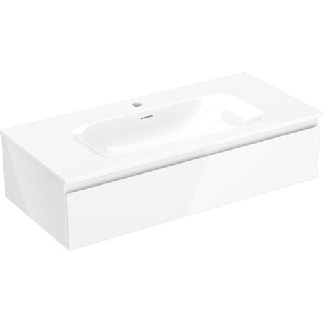 Mexen Orio gabinete de ba帽o 100 cm con lavabo Vela, 1 caj贸n, blanco brillo - 91A10-10023-1-BF00-W23M00