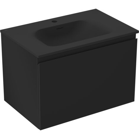 Mexen Orio gabinete de ba帽o 70 cm con lavabo Vela, 1 caj贸n, negro mate - 91A10-07047-1-BF71-W23M71