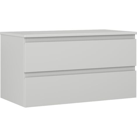 Mexen Orio gabinete de ba帽o bajo lavabo de 90 cm con encimera, 2 cajones, gris mate - 91A10-09047-2-BFFC62