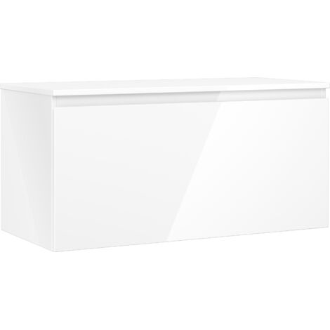Mexen Orio meuble de salle de bain sous lavabo 100 cm avec plateau, 1 tiroir, blanc brillant - 91A10-10047-1-BFC00