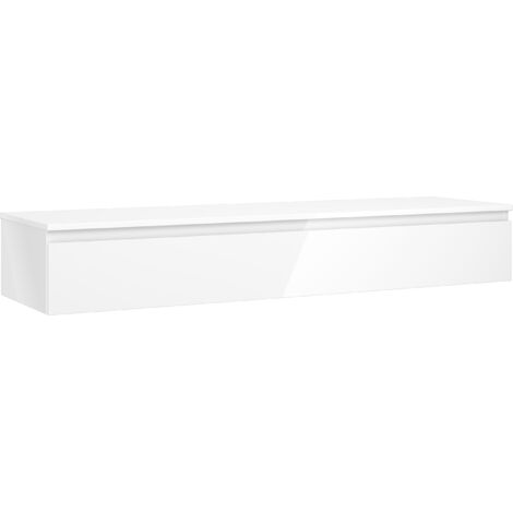 Mexen Orio meuble de salle de bain sous lavabo 160 cm avec plateau, 1 tiroir, blanc brillant - 91A10-16023-1-BFC00