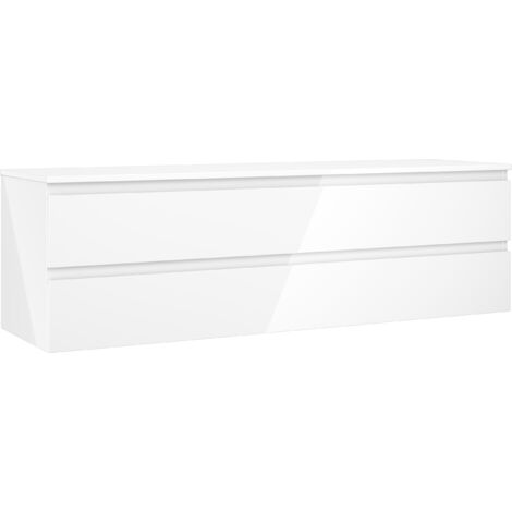 Mexen Orio meuble de salle de bain sous lavabo 160 cm avec plateau, 2 tiroirs, blanc brillant - 91A10-16047-2-BFFC00