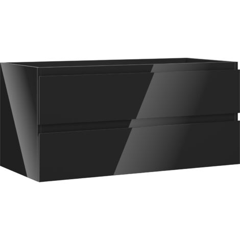 Mexen Orio meuble de salle de bains pour lavabo 100 cm, 2 tiroirs, noir brillant - 91A10-10047-2-BFF70