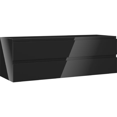 Mexen Orio meuble-lavabo 140 cm, 2 tiroirs, noir brillant - 91A10-14047-2-BFF70