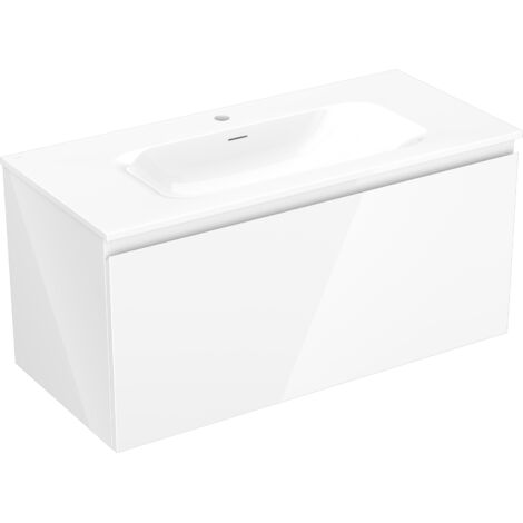 Mexen Orio mobile bagno 100 cm con lavabo Vela, 1 cassetto, bianco lucido - 91A10-10047-1-BF00-W23M00