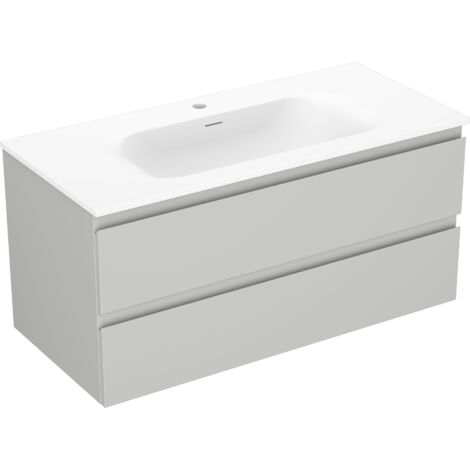 Mexen Orio mobile bagno 100 cm con lavabo Vela, 2 cassetti, grigio opaco/bianco opaco - 91A10-10047-2-BFF62-W23M01