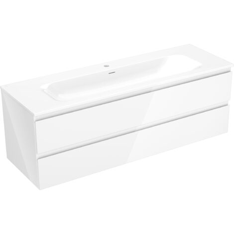 Mexen Orio mobile bagno 140 cm con lavabo Vela, 2 cassetti, bianco lucido - 91A10-14047-2-BFF00-W23M00