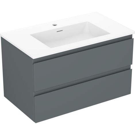 Mexen Orio mobile bagno 80 cm con lavabo Otis, 2 cassetti, grafite opaco/bianco opaco - 91A10-08047-2-BFF66-W18M01