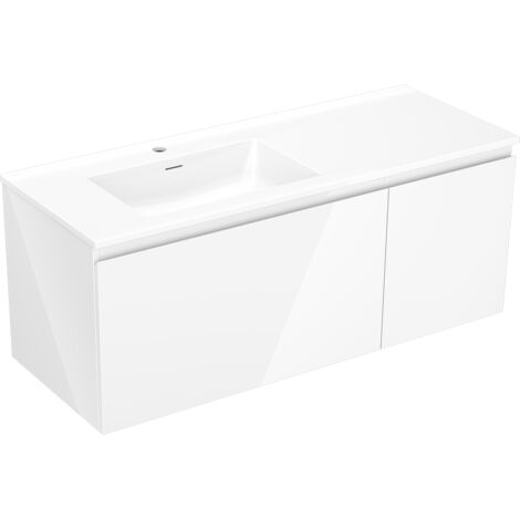 Mexen Orio mobile da bagno 120 cm con lavabo Otis sinistro, 1S, 1D, bianco lucido - 91A13-12047-3-BBFF00-W18L00