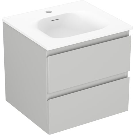 Mexen Orio mobile da bagno 50 cm con lavabo Vela, 2 cassetti, grigio opaco/bianco opaco - 91A10-05047-2-BFF62-W23M01