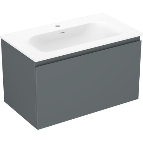 Mexen Orio mobile da bagno 80 cm con lavabo Vela, 1 cassetto, grafite opaco/bianco opaco - 91A10-08047-1-BF66-W23M01