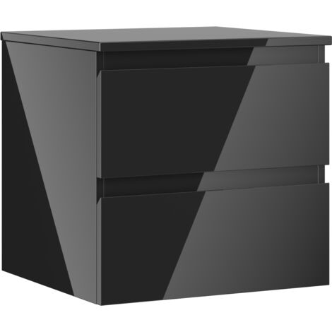 Mexen Orio mobile da bagno sotto lavabo 50 cm con piano, 2 cassetti, nero lucido - 91A10-05047-2-BFFC70