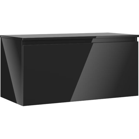 Mexen Orio mobile da bagno sottolavabo 100 cm con piano, 1 cassetto, nero lucido - 91A10-10047-1-BFC70