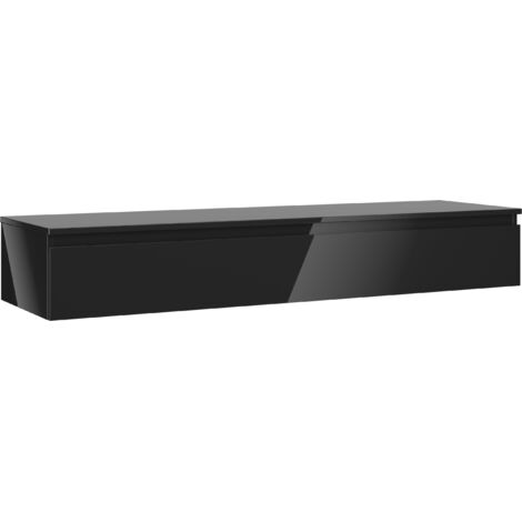 Mexen Orio mobile da bagno sottolavabo 160 cm con piano, 1 cassetto, nero lucido - 91A10-16023-1-BFC70