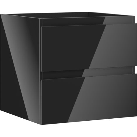 Mexen Orio mobile da bagno sottolavabo 50 cm, 2 cassetti, nero lucido - 91A10-05047-2-BFF70