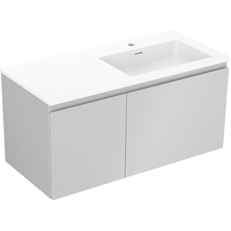 Mexen Orio mueble de ba帽o 100 cm con lavabo Otis derecho, 1S, 1D, gris mate/blanco mate - 91A13-10047-3-BBFF62-W18P01