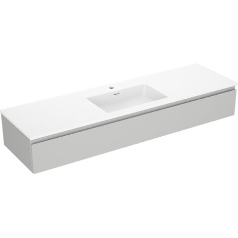 Mexen Orio mueble de ba帽o 160 cm con lavabo Otis, 1 caj贸n, gris mate/blanco mate - 91A10-16023-1-BF62-W18M01