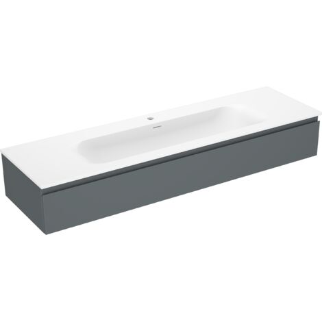 Mexen Orio mueble de ba帽o 160 cm con lavabo Vela, 1 caj贸n, grafito mate/blanco mate - 91A10-16023-1-BF66-W23M01